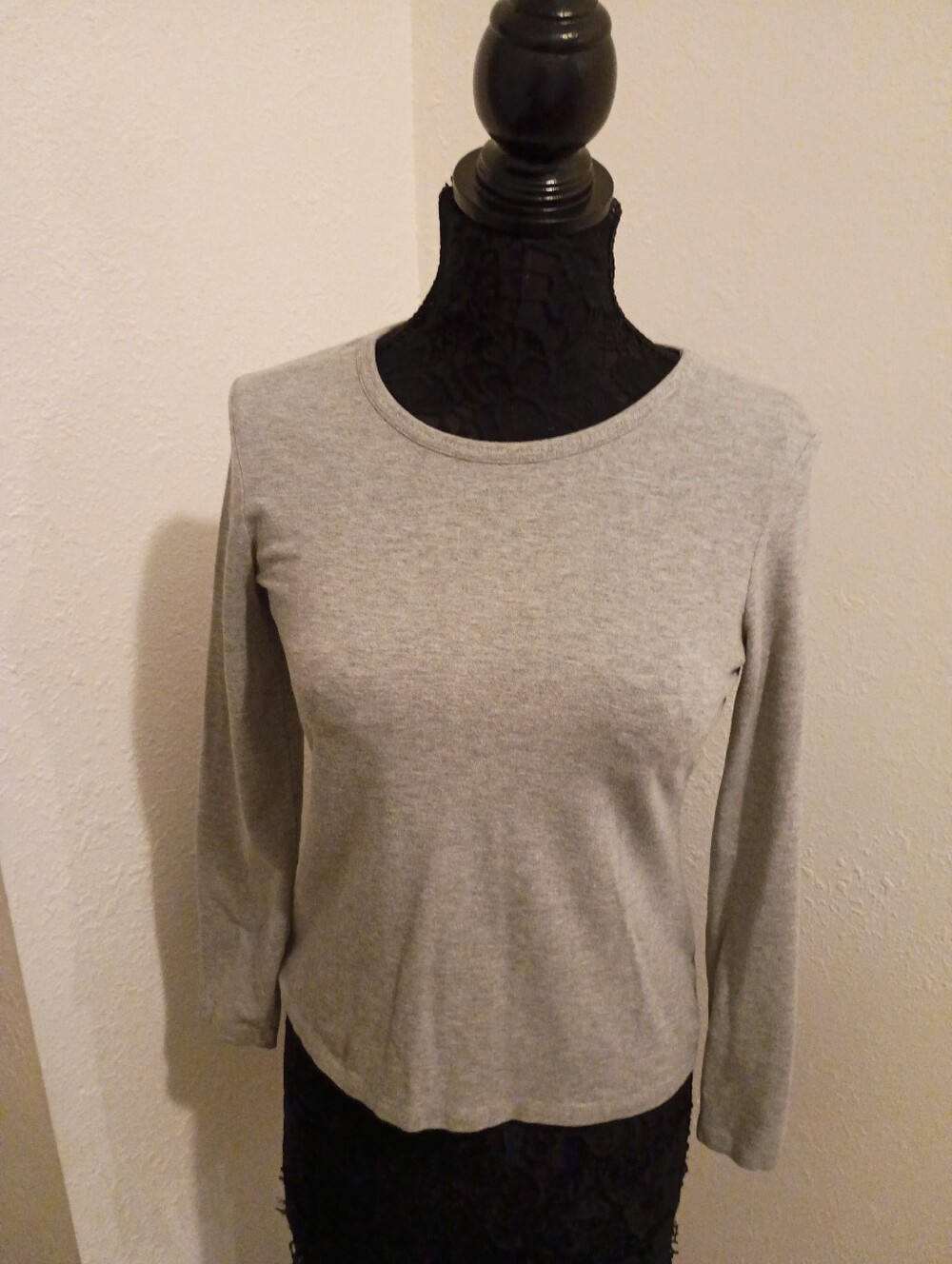 Gray Turtle Neck Long Sleeve Shirt